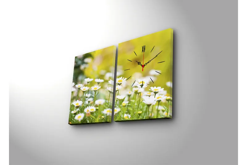 Koristeellinen Canvas Seinäkello (2 kpl) - Sisustustuotteet - Seinäkoristeet - Kellot