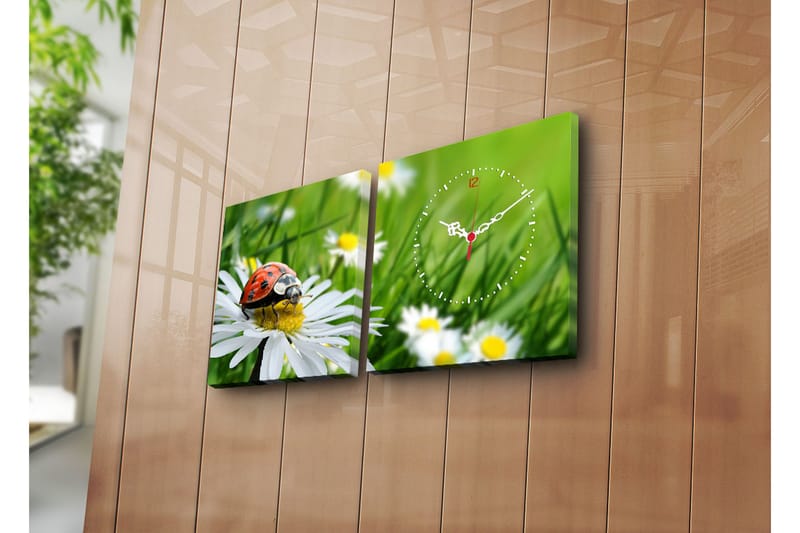 Koristeellinen Canvas Seinäkello (2 kpl) - Sisustustuotteet - Seinäkoristeet - Kellot