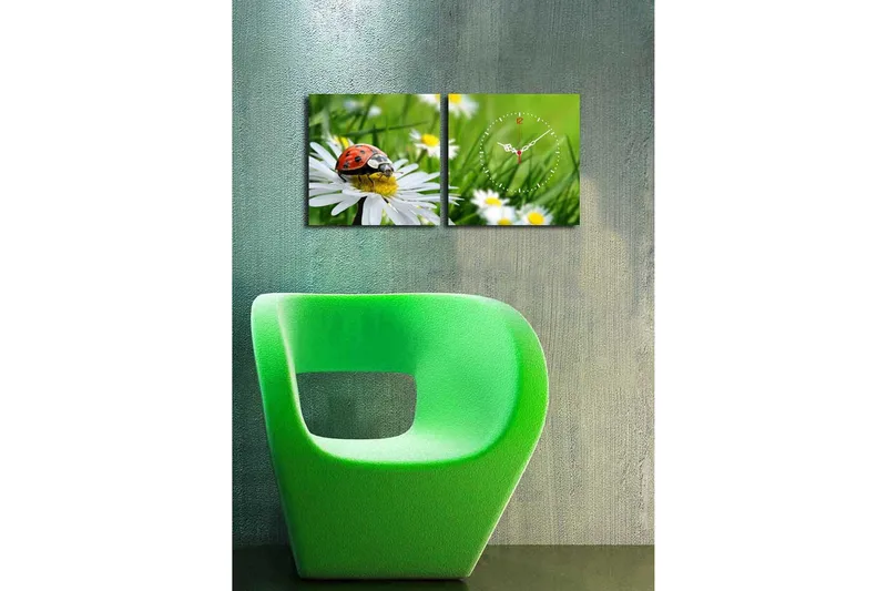 Koristeellinen Canvas Seinäkello (2 kpl) - Sisustustuotteet - Seinäkoristeet - Kellot