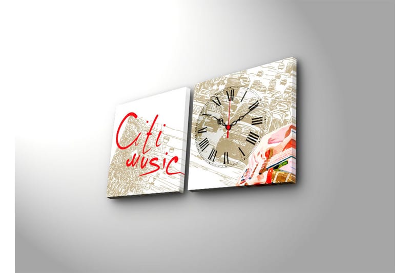 Koristeellinen Canvas Seinäkello (2 kpl) - Sisustustuotteet - Seinäkoristeet - Kellot