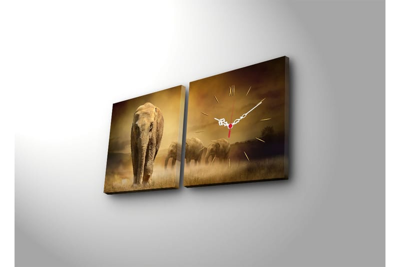 Koristeellinen Canvas Seinäkello (2 kpl) - Sisustustuotteet - Seinäkoristeet - Kellot