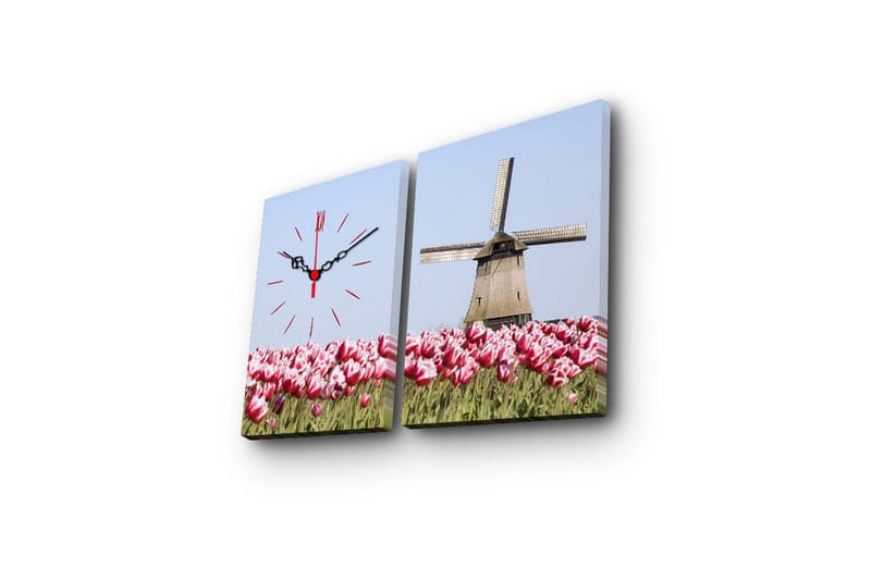 Koristeellinen Canvas Seinäkello (2 kpl) - Sisustustuotteet - Seinäkoristeet - Kellot