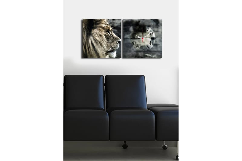 Koristeellinen Canvas Seinäkello (2 kpl) - Sisustustuotteet - Seinäkoristeet - Kellot