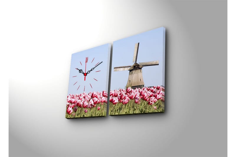 Koristeellinen Canvas Seinäkello (2 kpl) - Sisustustuotteet - Seinäkoristeet - Kellot