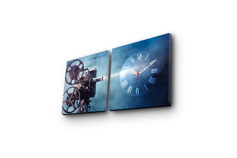 Koristeellinen Canvas Seinäkello (2 kpl) - Sisustustuotteet - Seinäkoristeet - Kellot