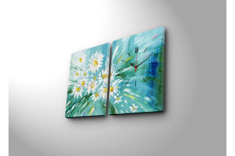 Koristeellinen Canvas Seinäkello (2 kpl) - Sisustustuotteet - Seinäkoristeet - Kellot