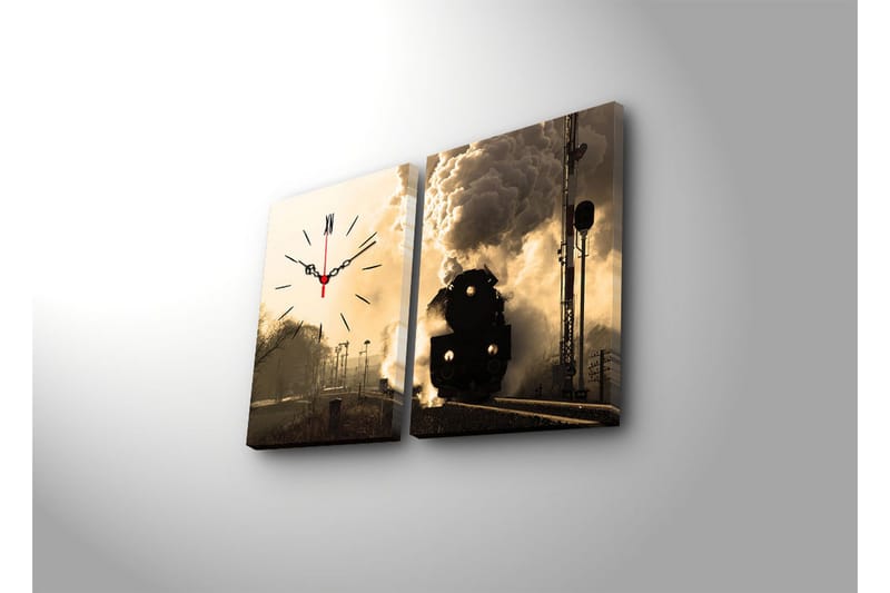 Koristeellinen Canvas Seinäkello (2 kpl) - Sisustustuotteet - Seinäkoristeet - Kellot