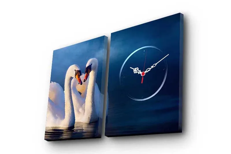 Koristeellinen Canvas Seinäkello (2 kpl) - Sisustustuotteet - Seinäkoristeet - Kellot