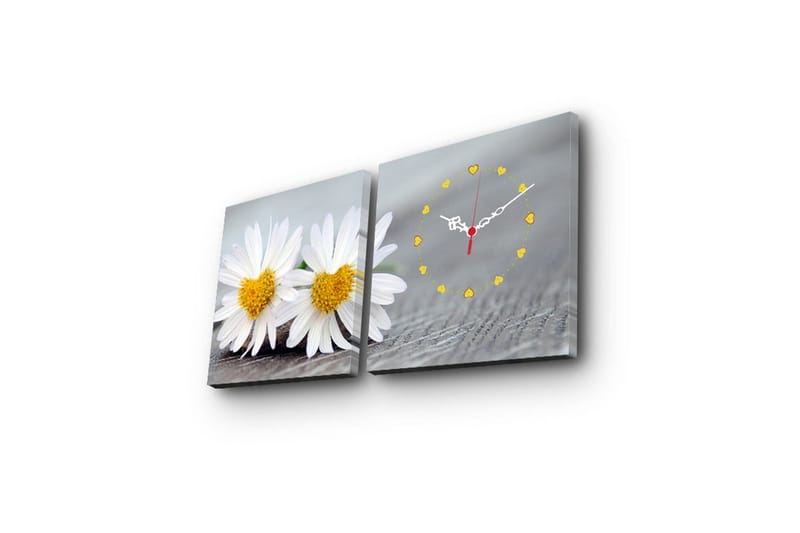 Koristeellinen Canvas Seinäkello (2 kpl) - Sisustustuotteet - Seinäkoristeet - Kellot