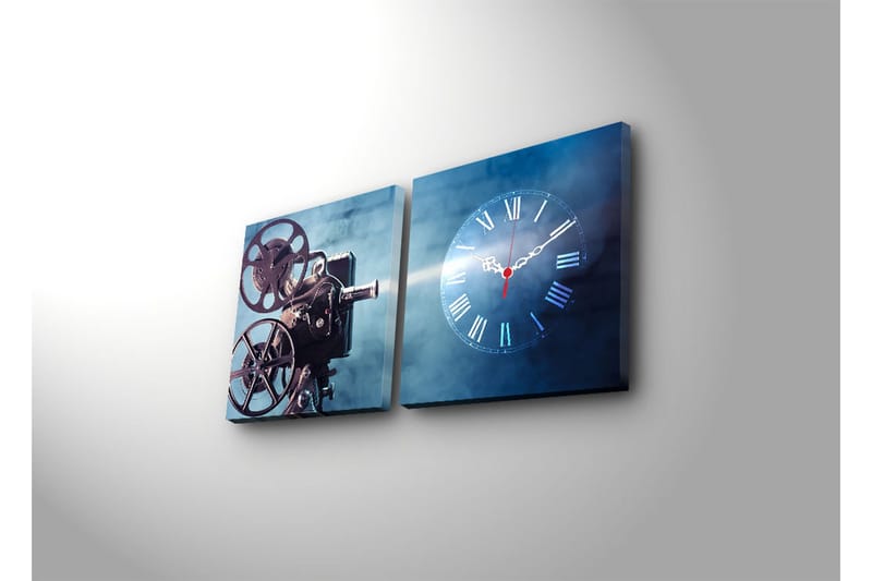 Koristeellinen Canvas Seinäkello (2 kpl) - Sisustustuotteet - Seinäkoristeet - Kellot