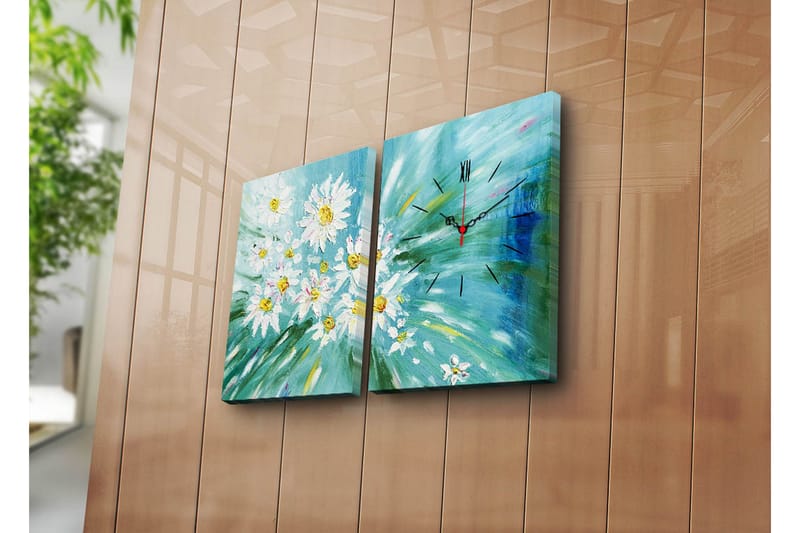 Koristeellinen Canvas Seinäkello (2 kpl) - Sisustustuotteet - Seinäkoristeet - Kellot