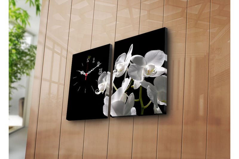 Koristeellinen Canvas Seinäkello (2 kpl) - Sisustustuotteet - Seinäkoristeet - Kellot