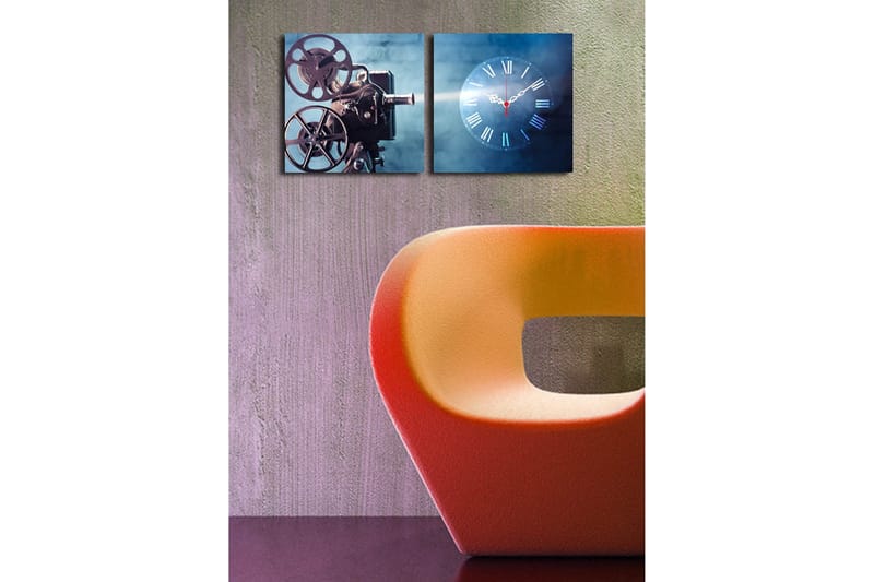 Koristeellinen Canvas Seinäkello (2 kpl) - Sisustustuotteet - Seinäkoristeet - Kellot