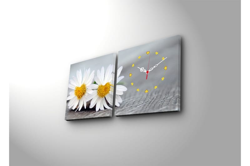 Koristeellinen Canvas Seinäkello (2 kpl) - Sisustustuotteet - Seinäkoristeet - Kellot