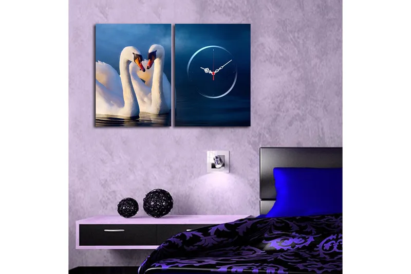 Koristeellinen Canvas Seinäkello (2 kpl) - Sisustustuotteet - Seinäkoristeet - Kellot