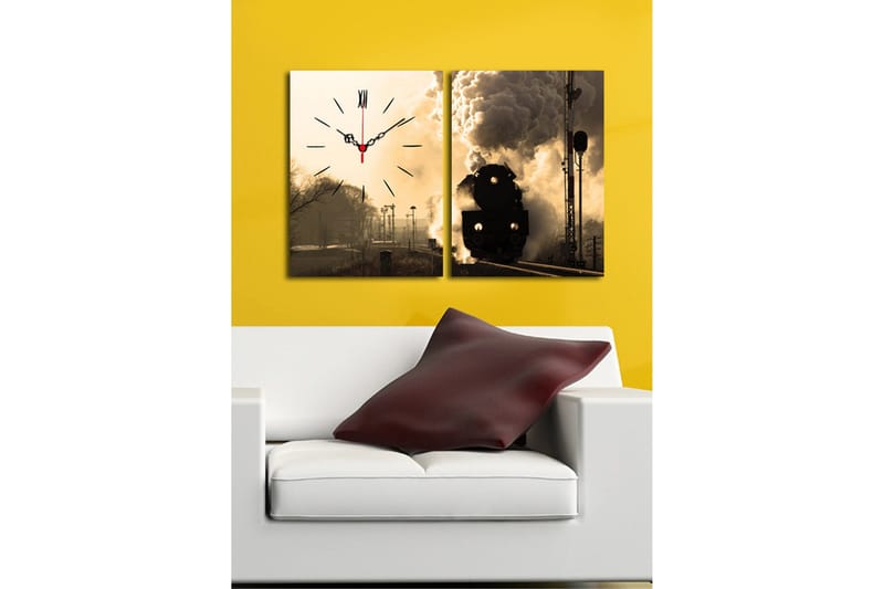 Koristeellinen Canvas Seinäkello (2 kpl) - Sisustustuotteet - Seinäkoristeet - Kellot