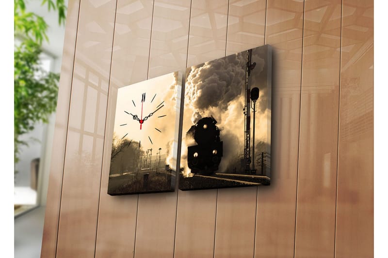 Koristeellinen Canvas Seinäkello (2 kpl) - Sisustustuotteet - Seinäkoristeet - Kellot