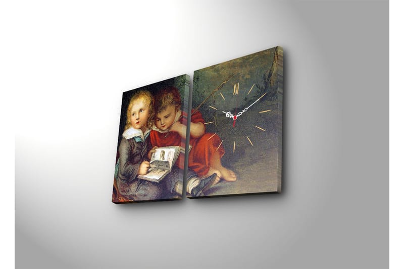 Koristeellinen Canvas Seinäkello (2 kpl) - Sisustustuotteet - Seinäkoristeet - Kellot