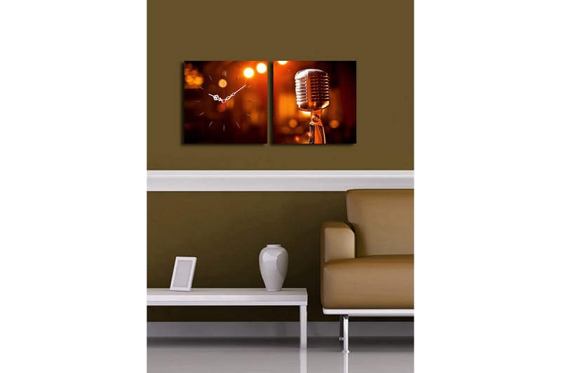 Koristeellinen Canvas Seinäkello (2 kpl) - Sisustustuotteet - Seinäkoristeet - Kellot