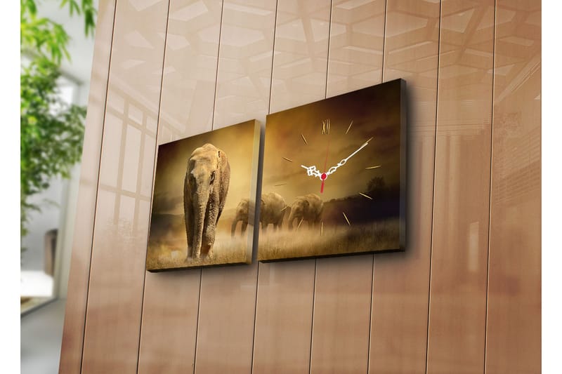 Koristeellinen Canvas Seinäkello (2 kpl) - Sisustustuotteet - Seinäkoristeet - Kellot