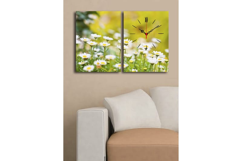 Koristeellinen Canvas Seinäkello (2 kpl) - Sisustustuotteet - Seinäkoristeet - Kellot