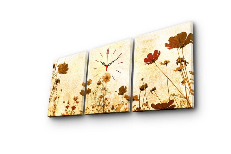 Koristeellinen Canvas Seinäkello (3 kpl) - Sisustustuotteet - Seinäkoristeet - Kellot