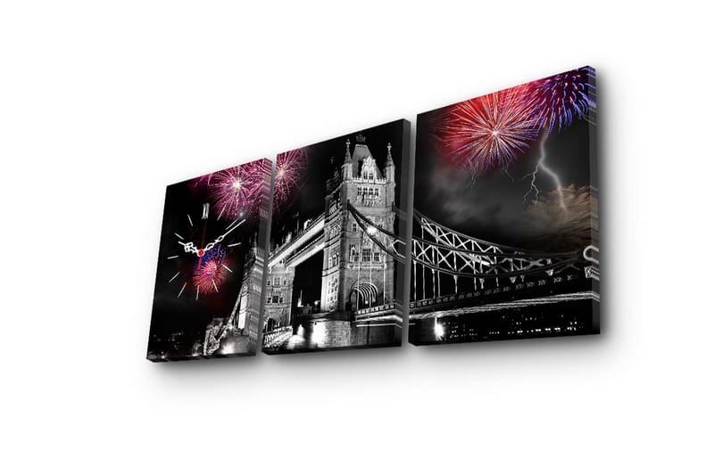 Koristeellinen Canvas Seinäkello (3 kpl) - Sisustustuotteet - Seinäkoristeet - Kellot