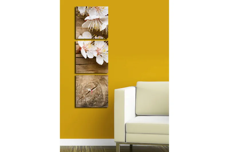 Koristeellinen Canvas Seinäkello (3 kpl) - Sisustustuotteet - Seinäkoristeet - Kellot