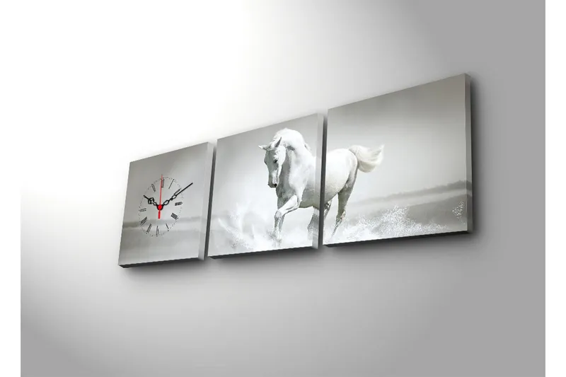 Koristeellinen Canvas Seinäkello (3 kpl) - Sisustustuotteet - Seinäkoristeet - Kellot