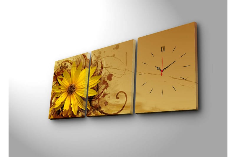 Koristeellinen Canvas Seinäkello (3 kpl) - Sisustustuotteet - Seinäkoristeet - Kellot