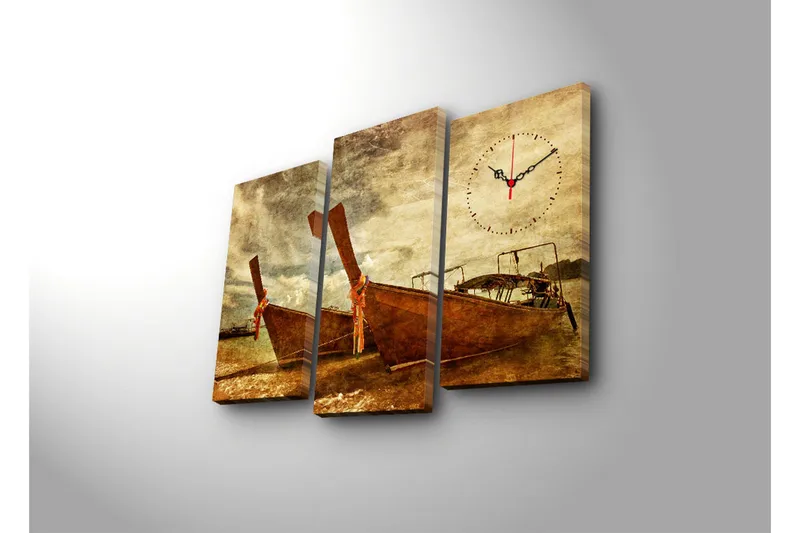 Koristeellinen Canvas Seinäkello (3 kpl) - Sisustustuotteet - Seinäkoristeet - Kellot