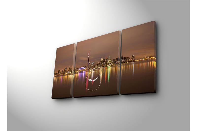 Koristeellinen Canvas Seinäkello (3 kpl) - Sisustustuotteet - Seinäkoristeet - Kellot