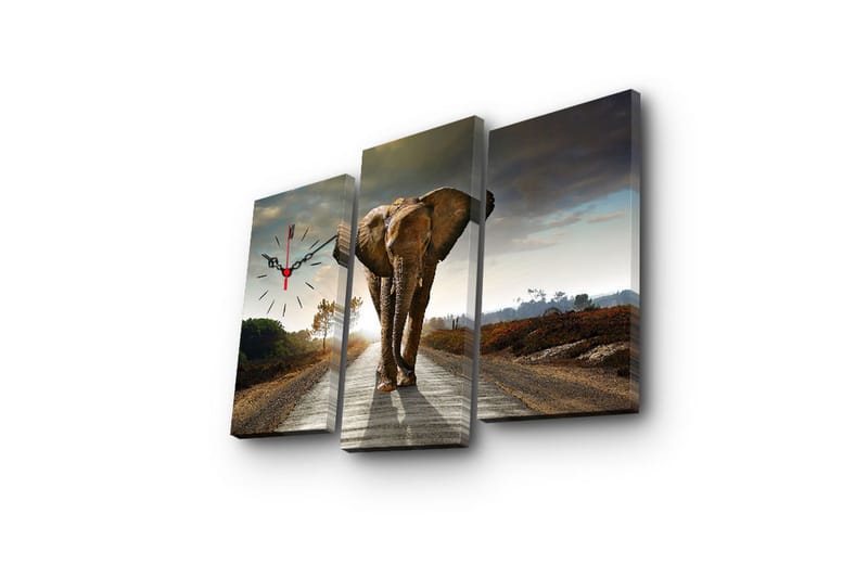 Koristeellinen Canvas Seinäkello (3 kpl) - Sisustustuotteet - Seinäkoristeet - Kellot