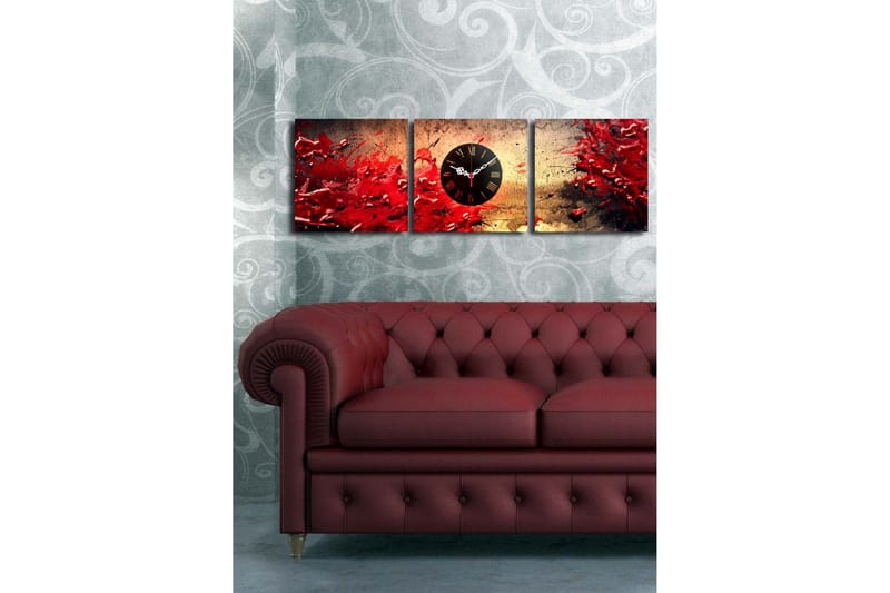 Koristeellinen Canvas Seinäkello (3 kpl) - Sisustustuotteet - Seinäkoristeet - Kellot