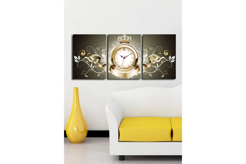 Koristeellinen Canvas Seinäkello (3 kpl) - Sisustustuotteet - Seinäkoristeet - Kellot