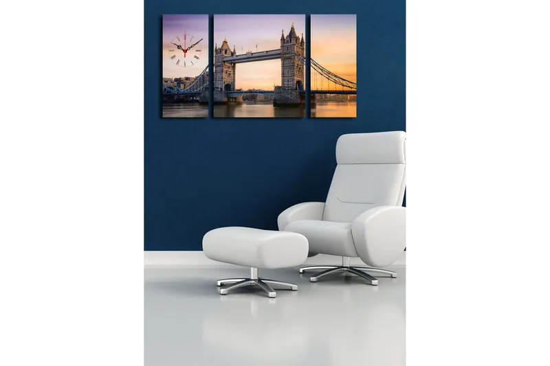 Koristeellinen Canvas Seinäkello (3 kpl) - Sisustustuotteet - Seinäkoristeet - Kellot