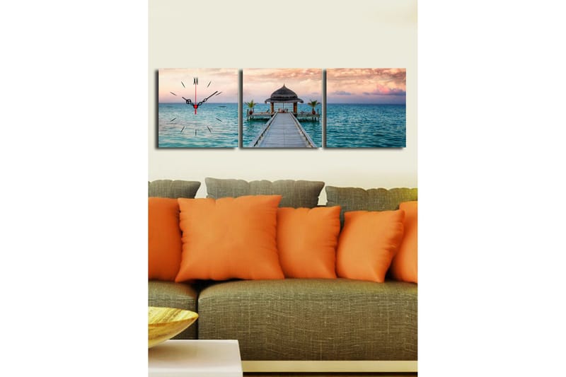 Koristeellinen Canvas Seinäkello (3 kpl) - Sisustustuotteet - Seinäkoristeet - Kellot