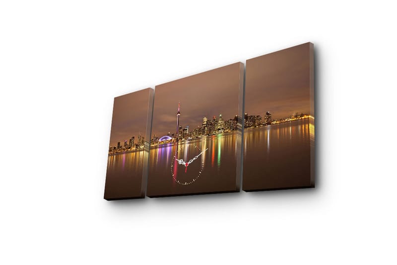 Koristeellinen Canvas Seinäkello (3 kpl) - Sisustustuotteet - Seinäkoristeet - Kellot