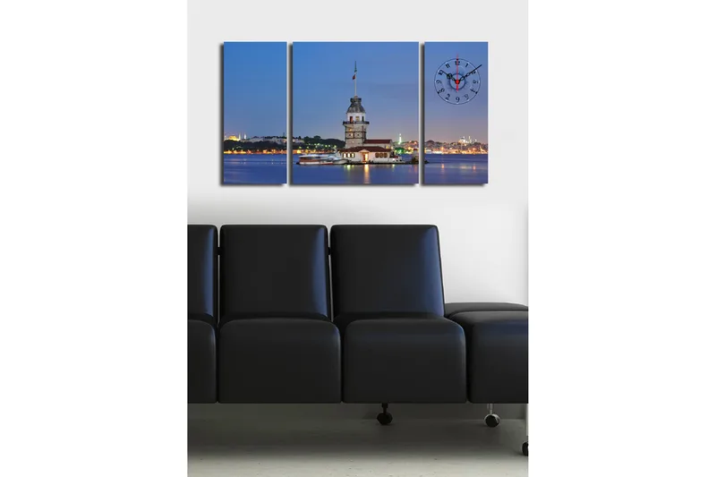 Koristeellinen Canvas Seinäkello (3 kpl) - Sisustustuotteet - Seinäkoristeet - Kellot