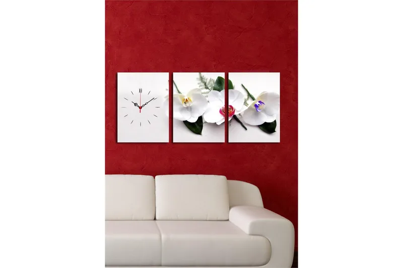 Koristeellinen Canvas Seinäkello (3 kpl) - Sisustustuotteet - Seinäkoristeet - Kellot
