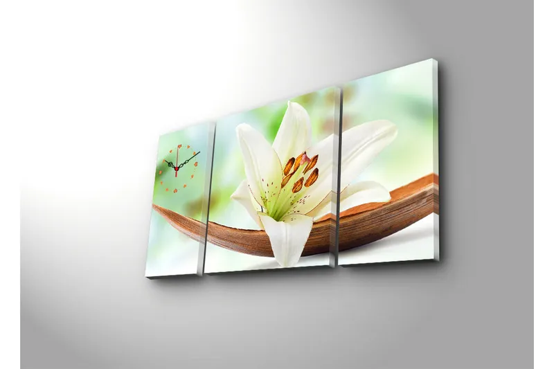 Koristeellinen Canvas Seinäkello (3 kpl) - Sisustustuotteet - Seinäkoristeet - Kellot