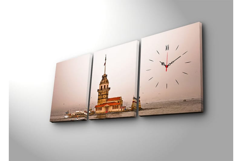 Koristeellinen Canvas Seinäkello (3 kpl) - Sisustustuotteet - Seinäkoristeet - Kellot