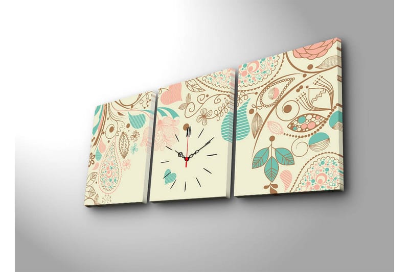 Koristeellinen Canvas Seinäkello (3 kpl) - Sisustustuotteet - Seinäkoristeet - Kellot