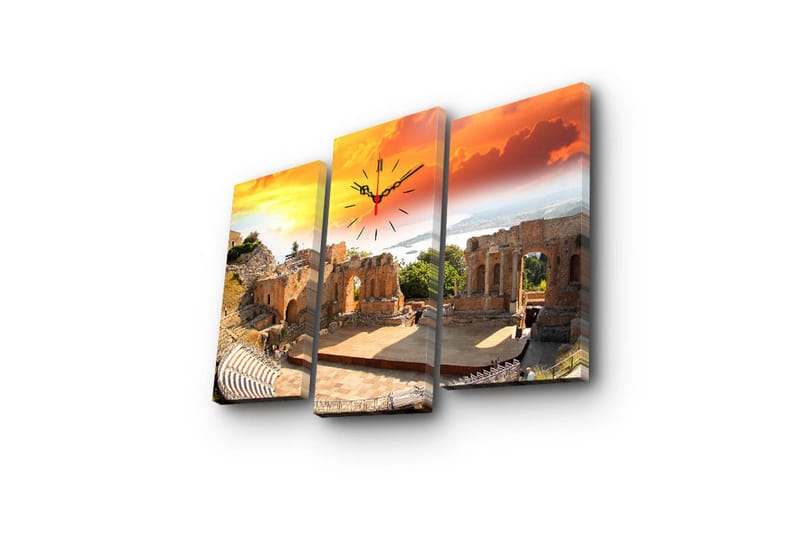 Koristeellinen Canvas Seinäkello (3 kpl) - Sisustustuotteet - Seinäkoristeet - Kellot