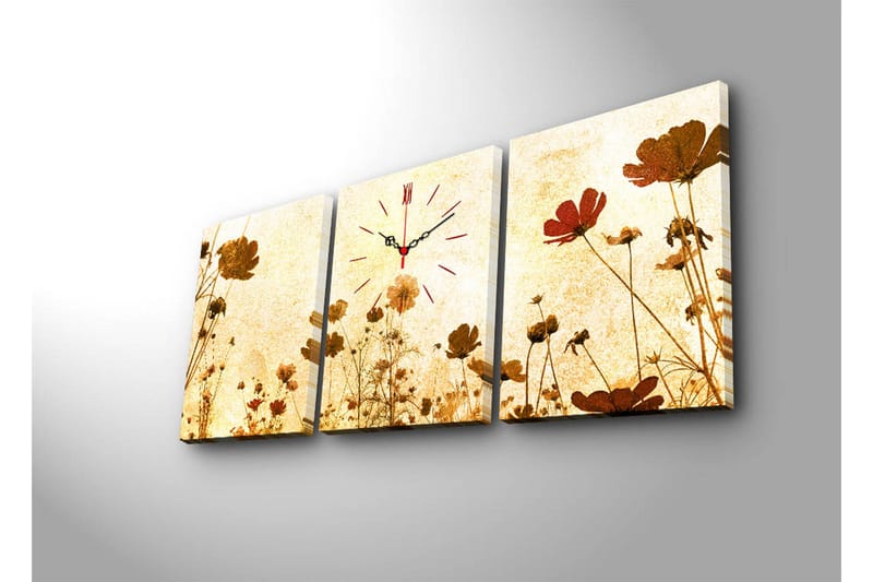 Koristeellinen Canvas Seinäkello (3 kpl) - Sisustustuotteet - Seinäkoristeet - Kellot
