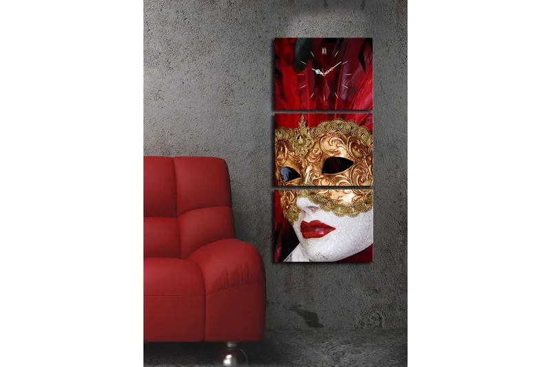 Koristeellinen Canvas Seinäkello (3 kpl) - Sisustustuotteet - Seinäkoristeet - Kellot