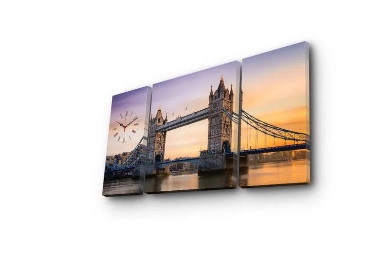 Koristeellinen Canvas Seinäkello (3 kpl) - Sisustustuotteet - Seinäkoristeet - Kellot