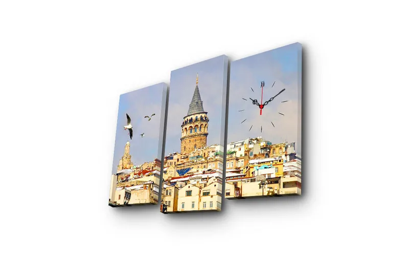 Koristeellinen Canvas Seinäkello (3 kpl) - Sisustustuotteet - Seinäkoristeet - Kellot