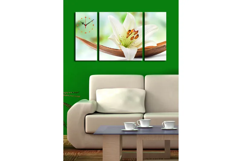 Koristeellinen Canvas Seinäkello (3 kpl) - Sisustustuotteet - Seinäkoristeet - Kellot