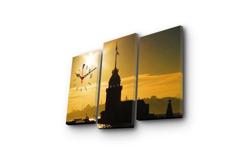 Koristeellinen Canvas Seinäkello (3 kpl) - Sisustustuotteet - Seinäkoristeet - Kellot